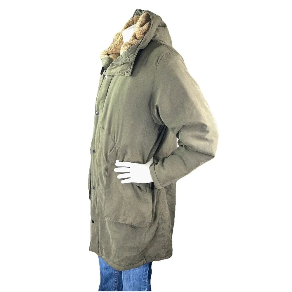 Valman Japanese Jacket Men's XXL Green Prairie Dawn Hooded Parka Sherpa Lined